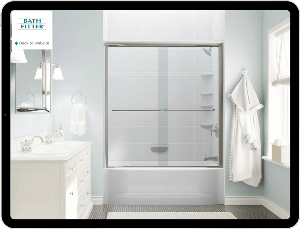 tablet with BathFitter design tool displayed